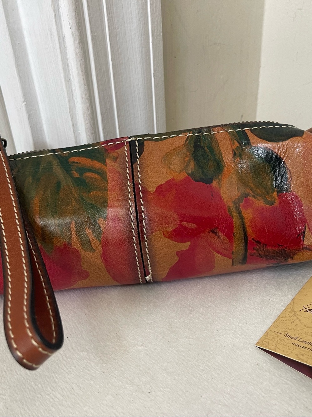 Patricia Nash Floral Leather Wristlet - Red, Orange, Green - Picture 8 of 9